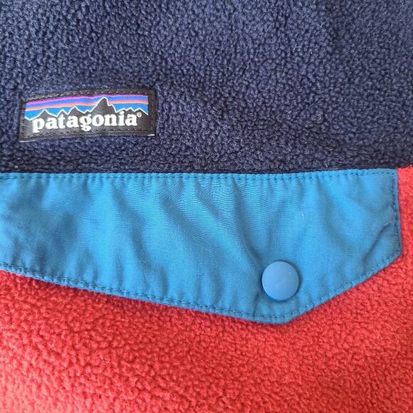 Patagonia Synchilla Snap T Navy Blue Red Pullover Fleece Sweater Women's XS - Picture 3 of 9